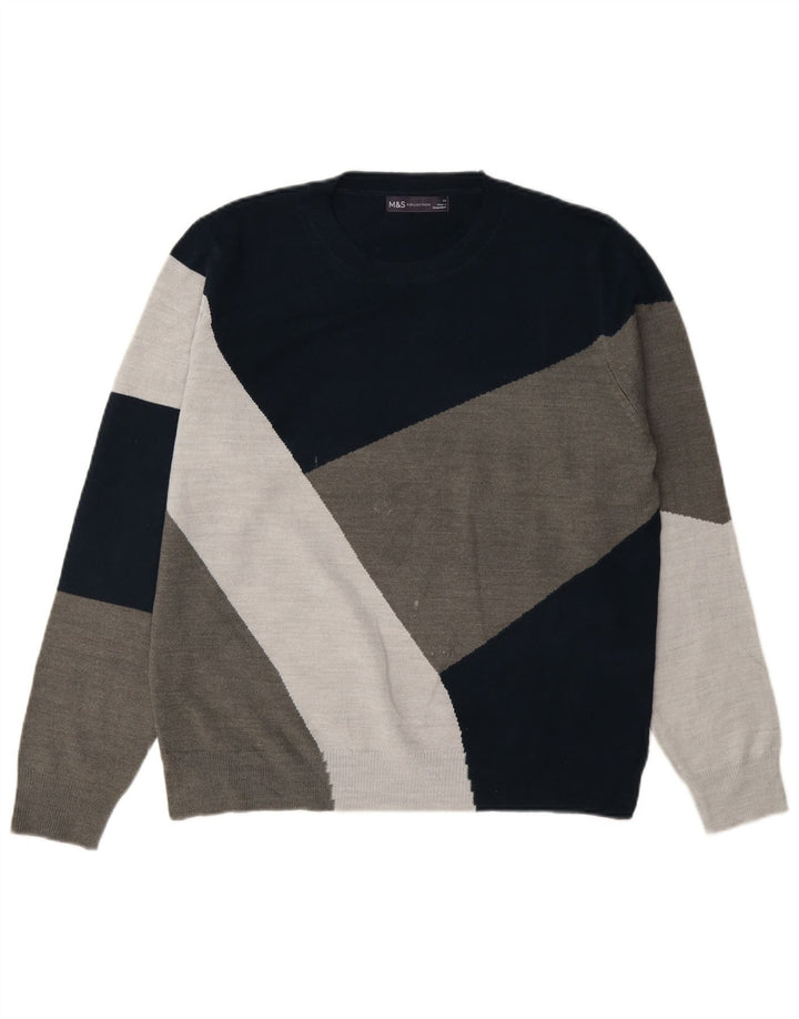 Maglione maglione girocollo da donna Marks & Spencer UK 14 grande grigio