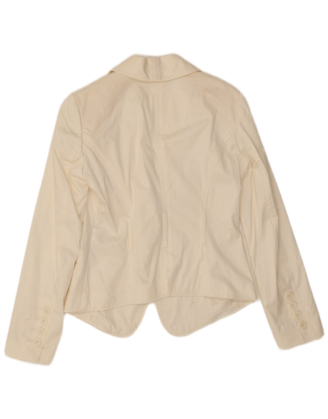 Giacca blazer da donna a 1 bottone Germano Zama UK 8 piccola in cotone bianco
