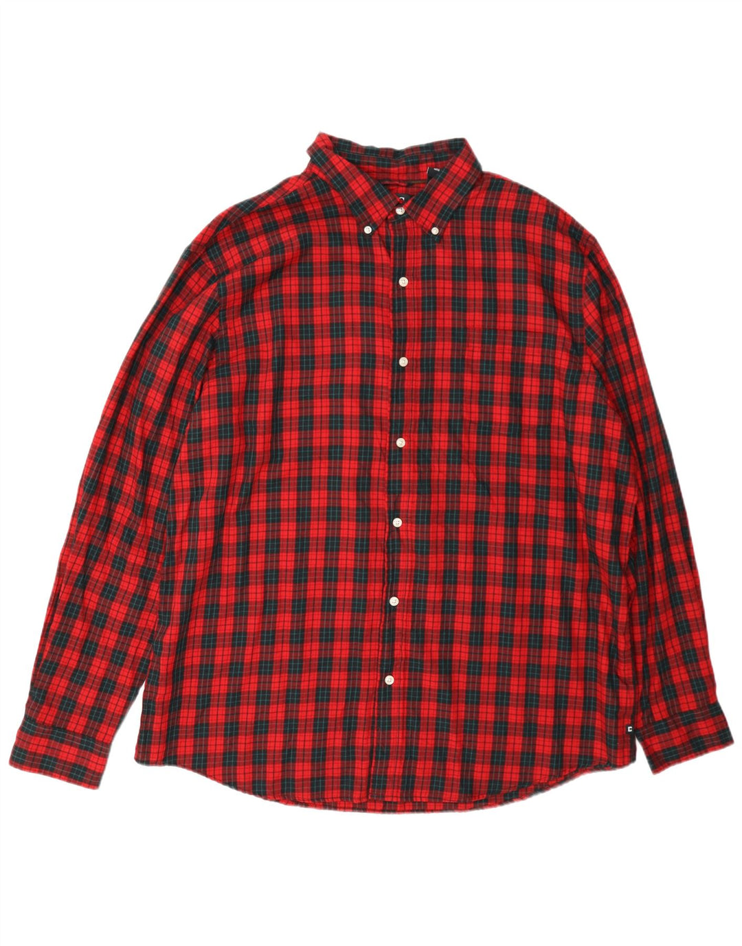 Camicia in flanella da uomo Chaps 2XL in cotone a quadri rossi