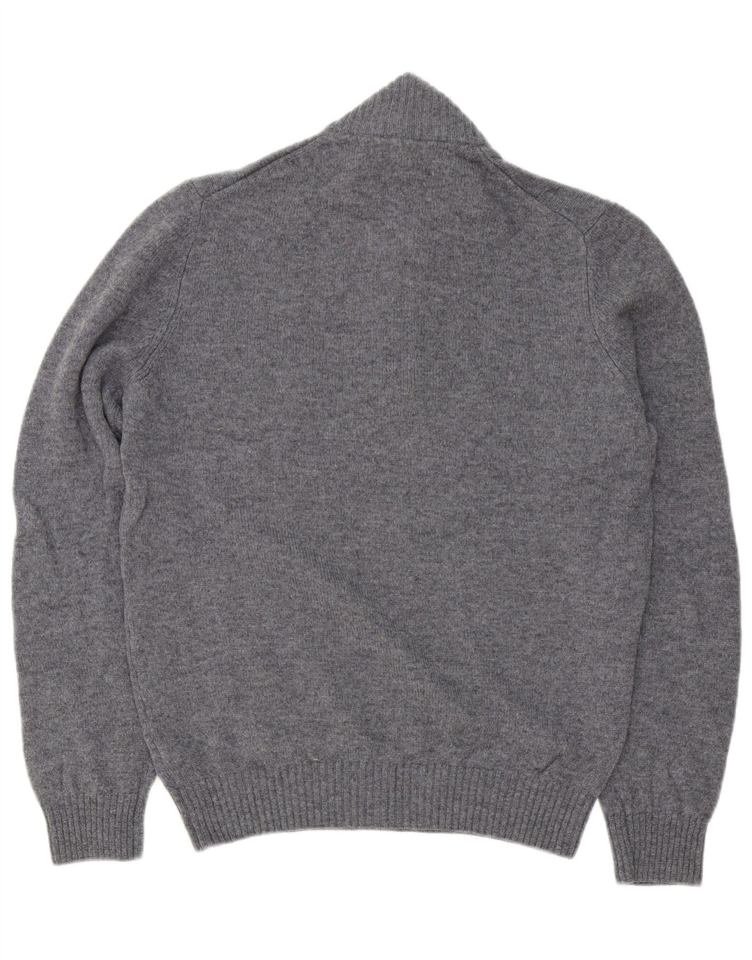 Maglione da uomo Marks & Spencer con zip e collo in lana d'agnello grigio medio