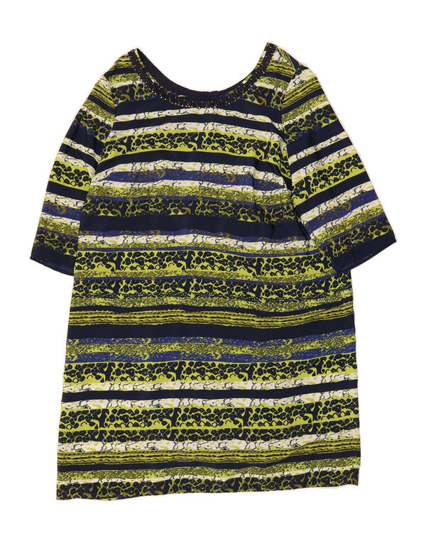 PER UNA Abito da tenda da donna con maniche a 3/4 UK 20 2XL a righe multicolore