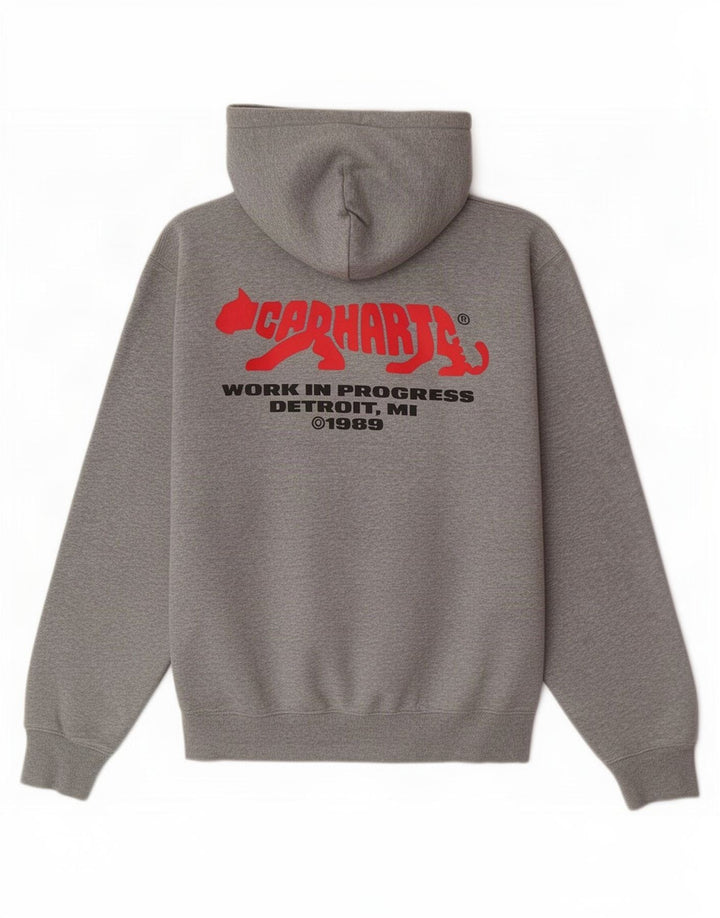 Maglione con cappuccio grafico da uomo Carhartt piccolo in cotone grigio