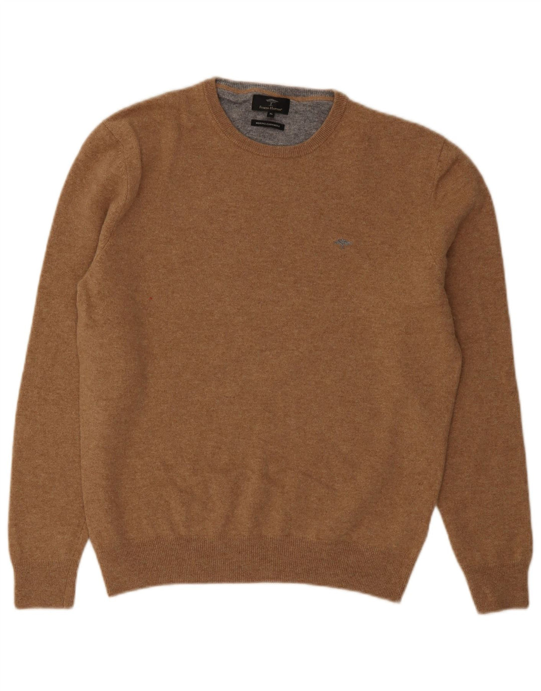 Maglione maglione girocollo da uomo Fynch Hatton XL lana merino marrone