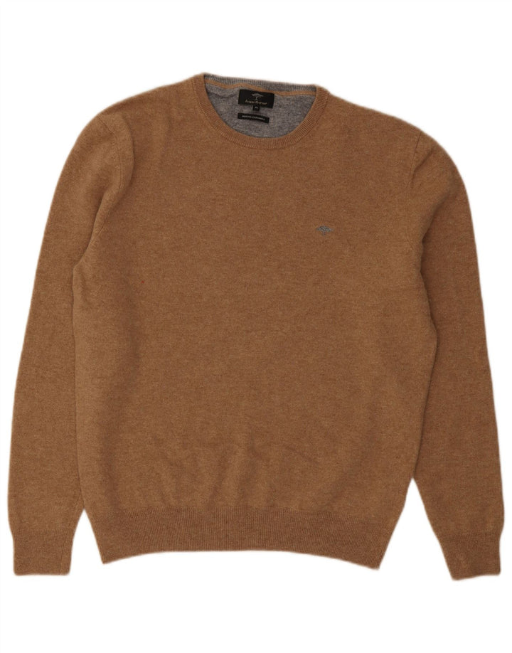 Maglione maglione girocollo da uomo Fynch Hatton XL lana merino marrone