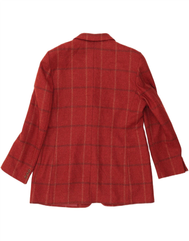 DAKS Womens 3 Button Blazer Jacket UK 14 Medium Red Check Wool Vintage DAKS and Second-Hand DAKS from Messina Hembry 