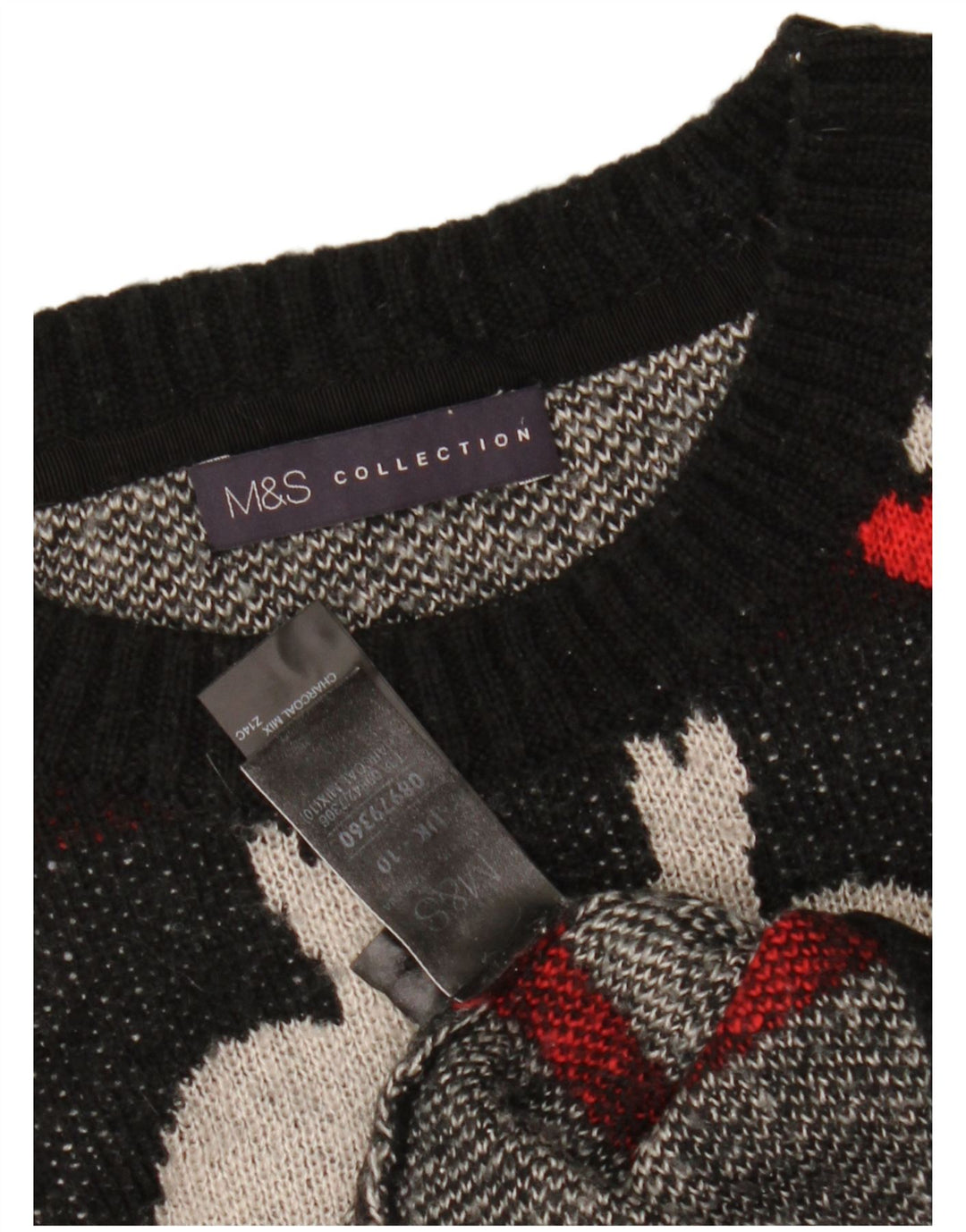 MARKS & SPENCER maglione da donna con scollo a barca UK 10 piccolo nero