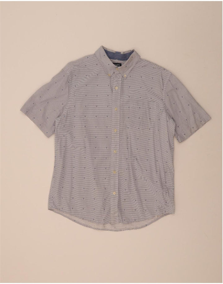 Camicia a maniche corte da uomo Chaps Large in cotone a righe blu in stile nautico