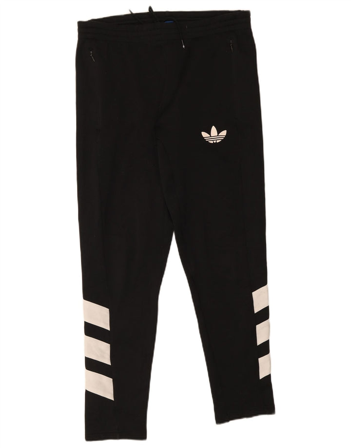 Pantaloni da tuta grafica da uomo Adidas, poliestere color block medio nero