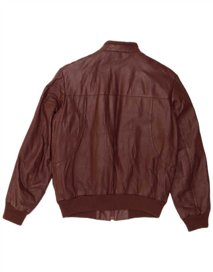Giacca bomber da donna vintage in pelle IT 54 2XL Pelle bordeaux