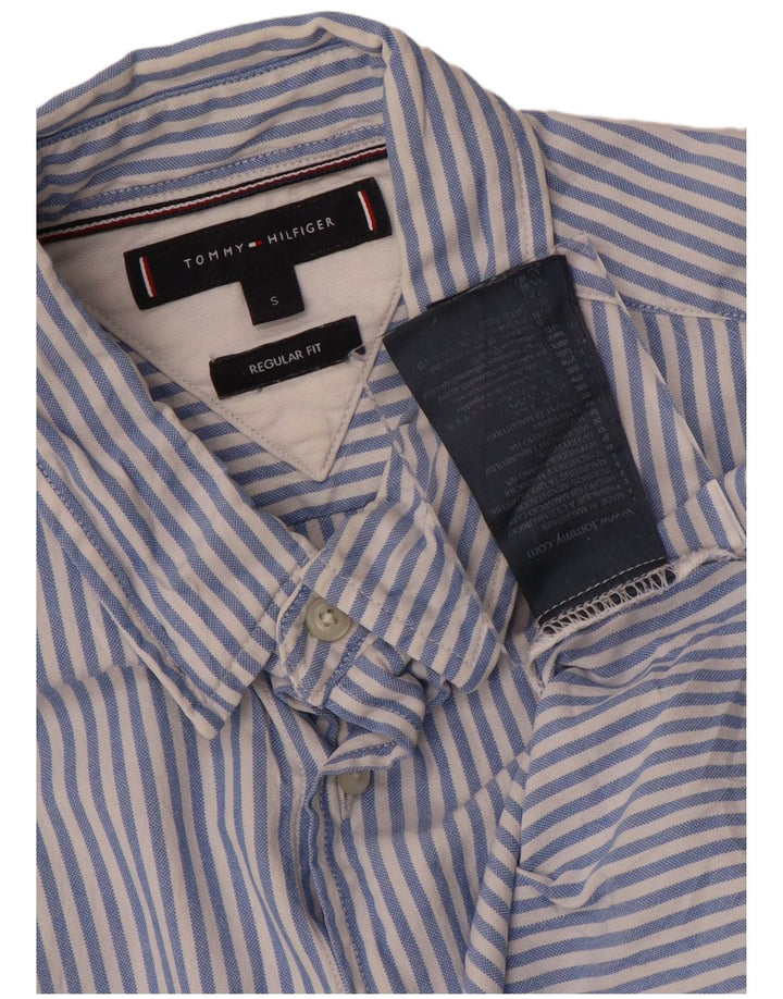 TOMMY HILFIGER Camicia da uomo vestibilità regolare piccola in cotone a righe blu