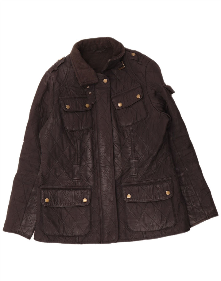 Giacca trapuntata da donna Barbour UK 14 grande poliestere nero