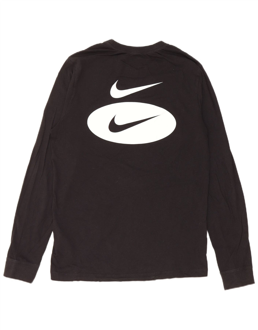Nike Maglietta grafica da uomo a maniche lunghe piccola in cotone nero