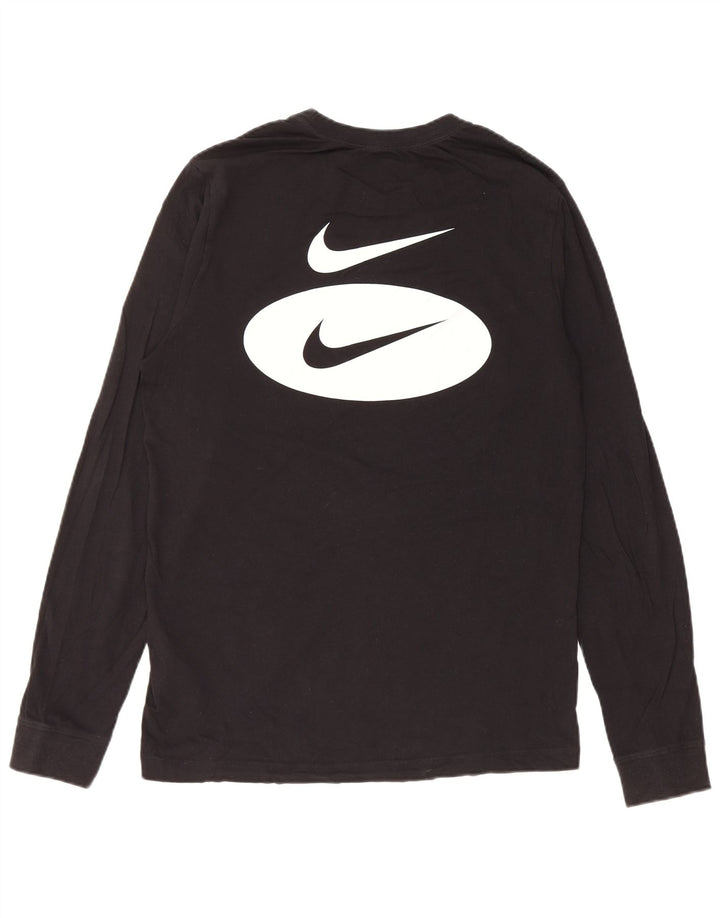 Nike Maglietta grafica da uomo a maniche lunghe piccola in cotone nero