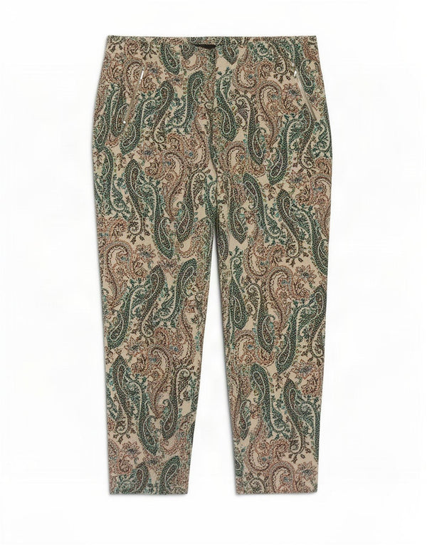 Pantaloni Capri da donna Zara W28 L27 in cotone Paisley multicolore