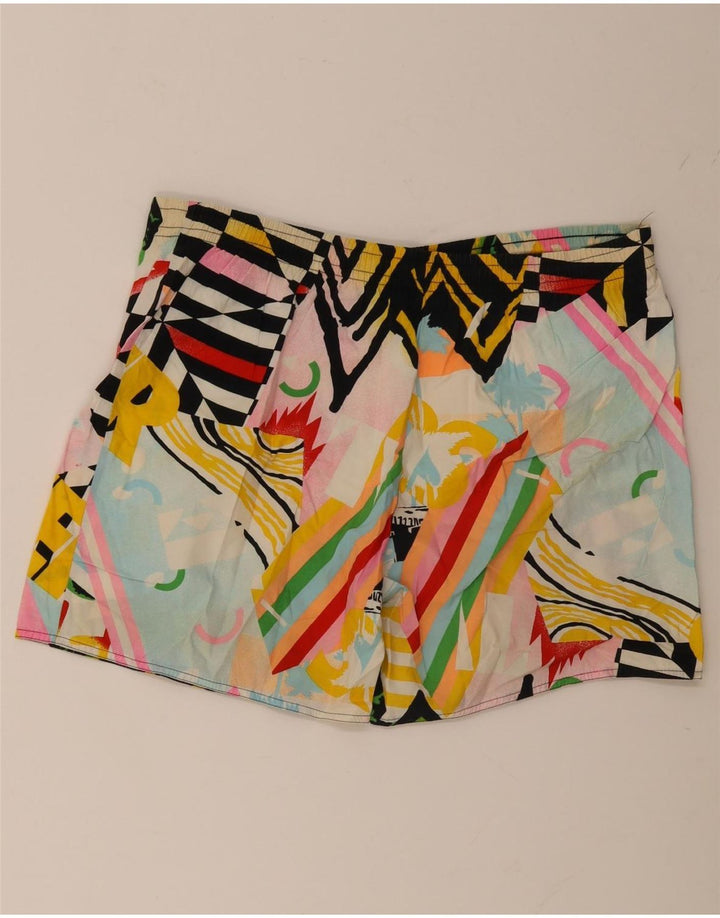 Pantaloncini da bagno vintage da uomo 2XL in cotone geometrico multicolore