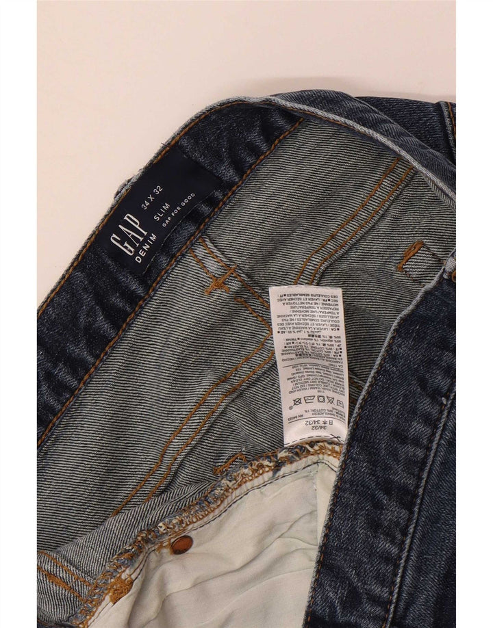 Jeans slim invecchiati da uomo Gap W34 L32 cotone blu