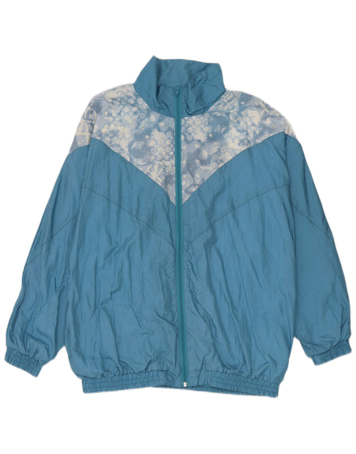 Tuta intera da uomo vintage grande nylon geometrico blu