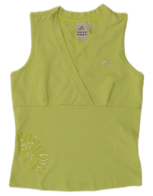 Canottiera grafica Adidas Clima 365 da donna UK 14 poliestere verde medio