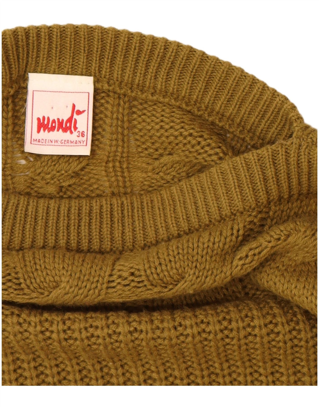 MONDI Maglione da donna oversize con scollo a barca EU 36 piccolo lana kaki