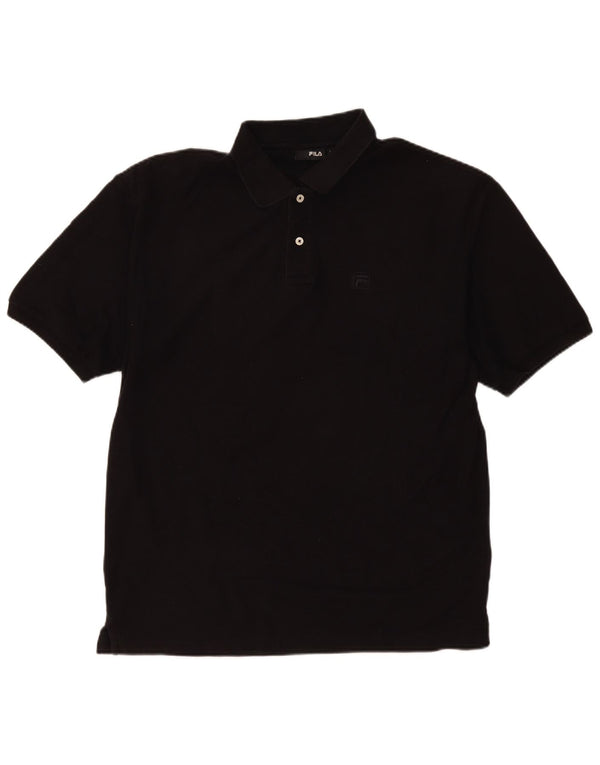 Fila Mens Polo Shirt XL Black Cotton