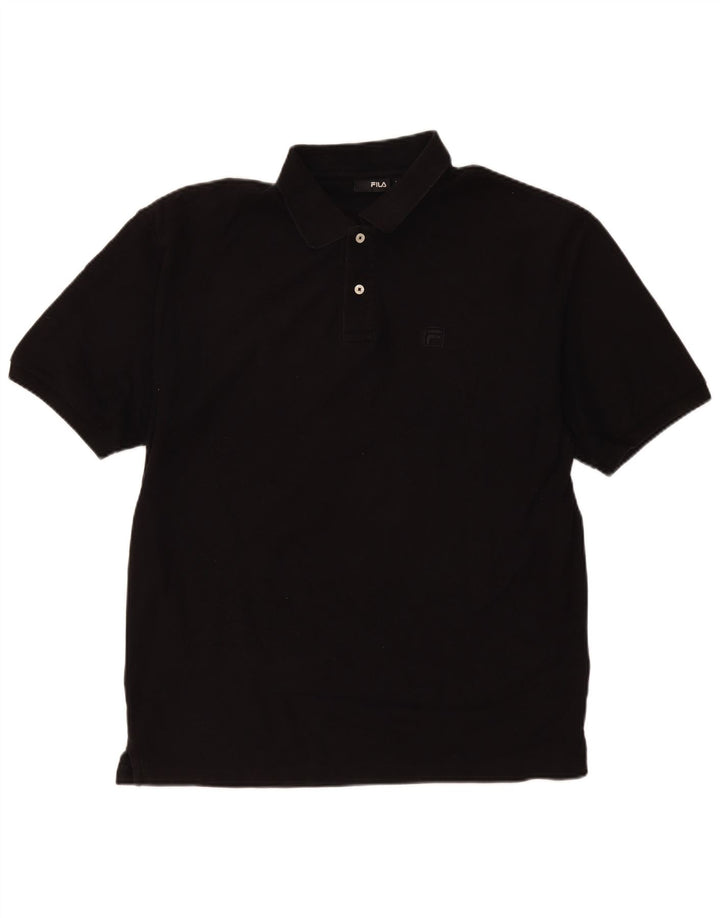 Polo da uomo Fila XL in cotone nero