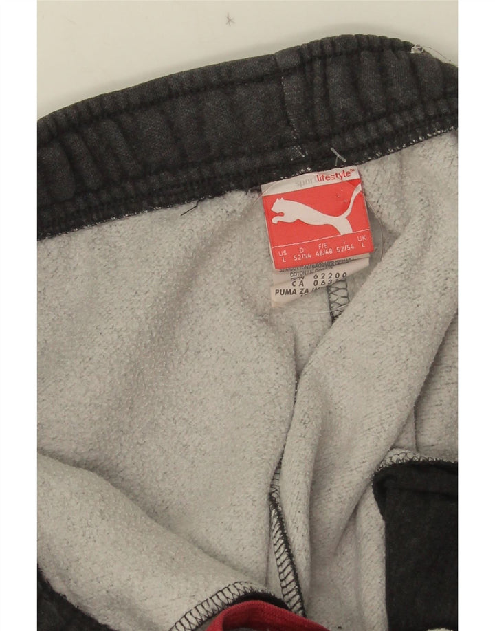 Pantaloni da tuta con grafica PUMA da uomo, pantaloni da jogging, grandi, in cotone grigio