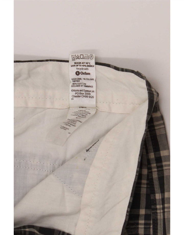 Pantaloncini cargo Marks & Spencer da uomo Autograph medi W32 in cotone scozzese grigio