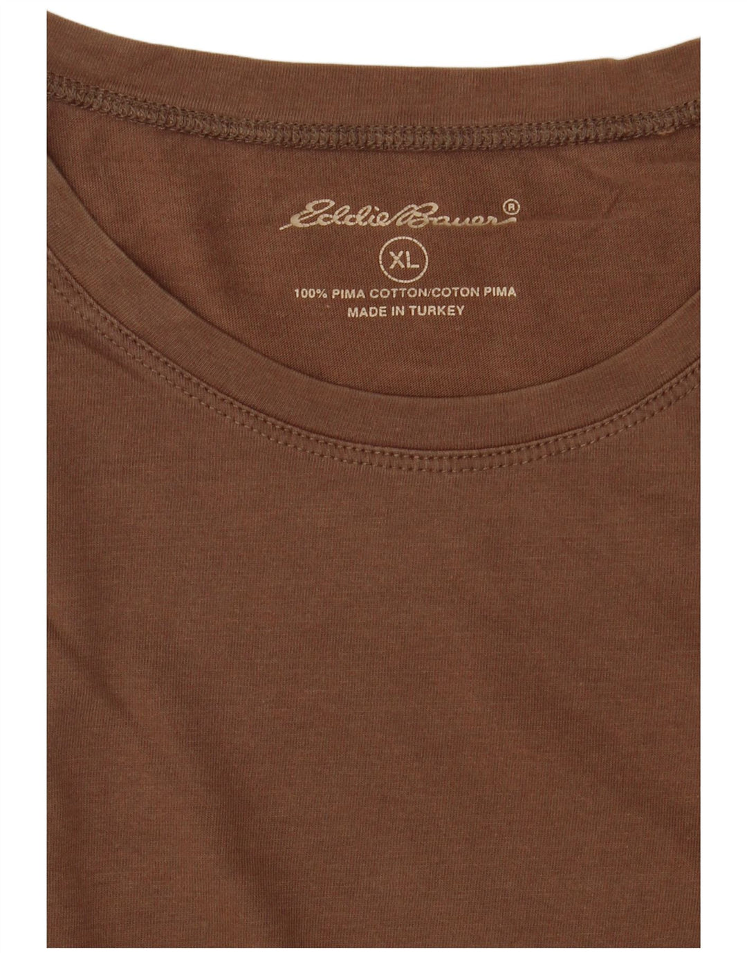 T-shirt da uomo EDDIE BAUER Top XL in cotone marrone