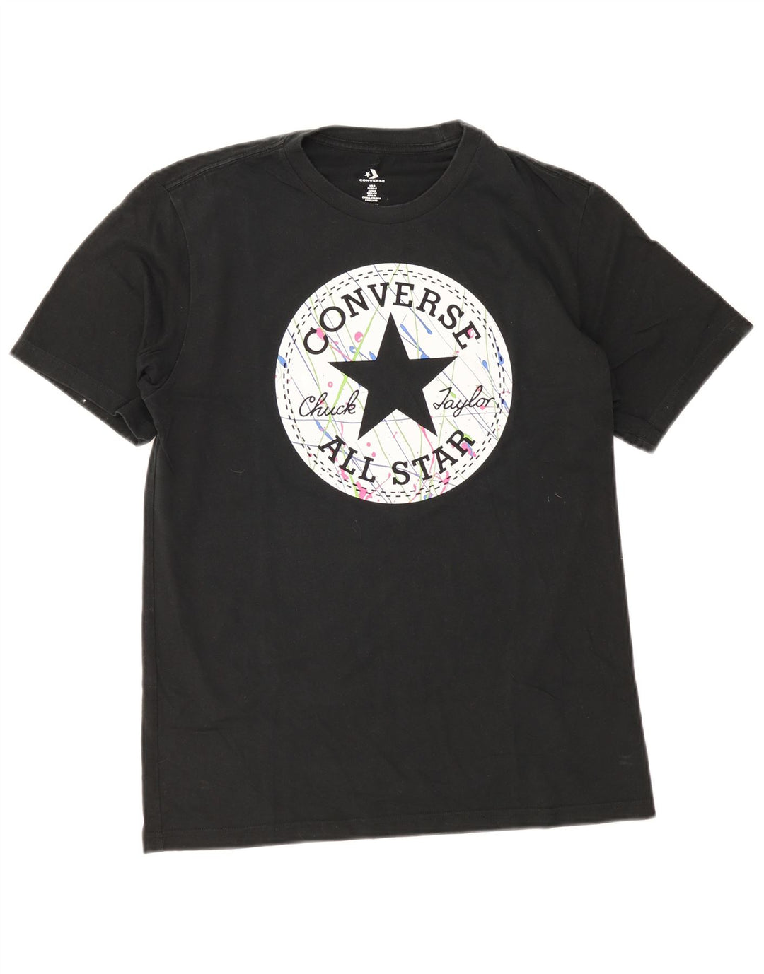Converse T-shirt grafica da uomo Chuck Taylor Top piccola in cotone nero