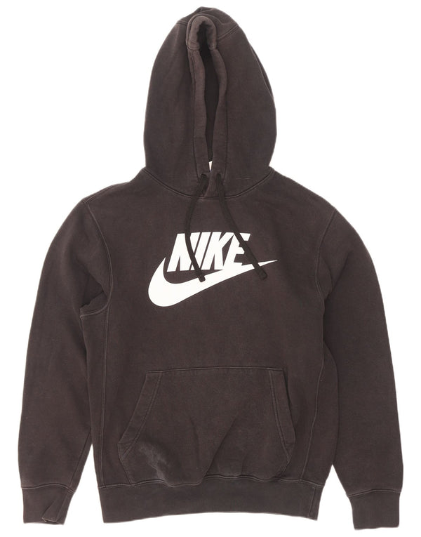 Nike Mens Graphic Hoodie Jumper Small Black Cotton