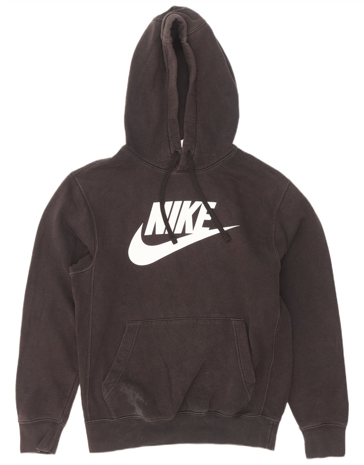 Felpa con cappuccio grafica Nike da uomo piccola in cotone nero