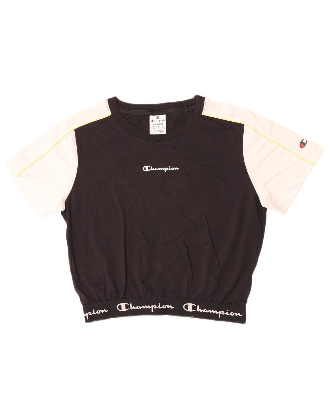 T-shirt grafica corta da donna Champion UK 12 Medium Black Colourblock