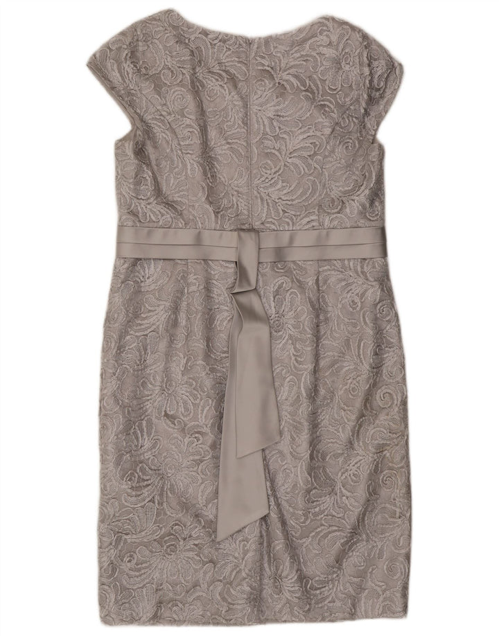 Abito tubino da donna Jacques Vert UK 16 grande poliestere grigio