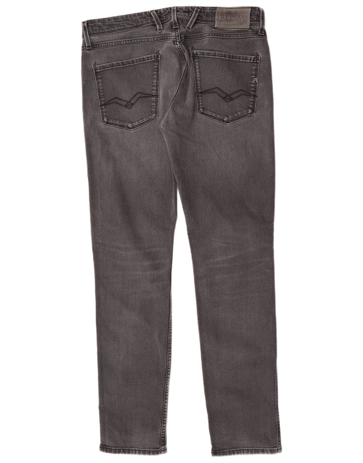 Jeans slim da donna Replay W33 L32 cotone grigio