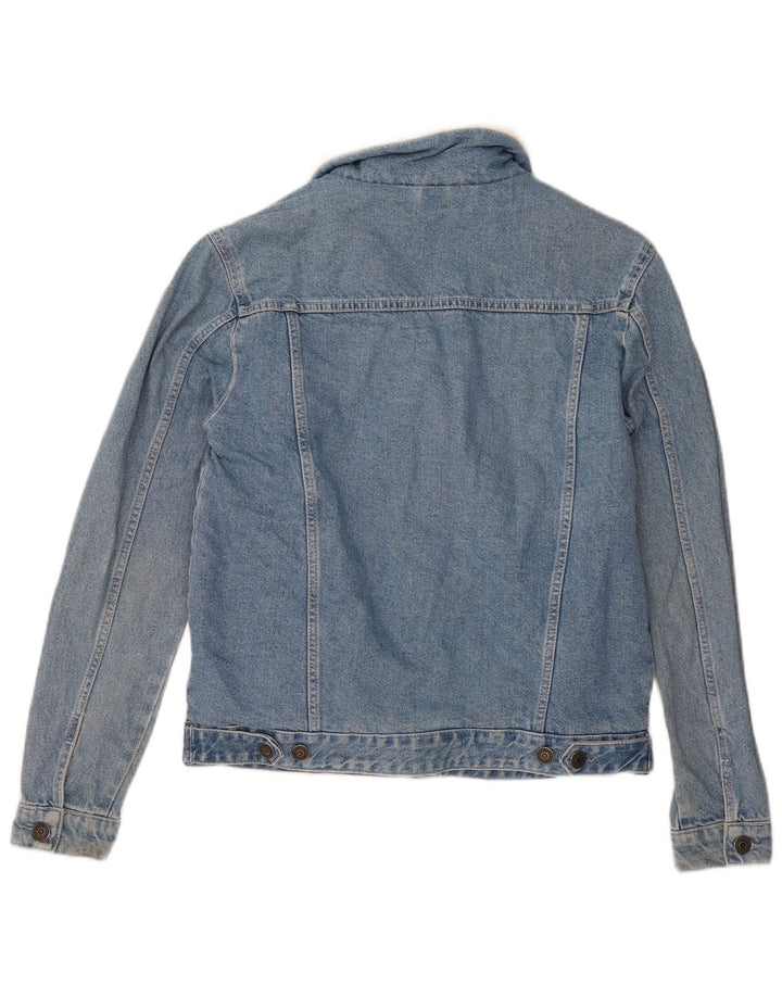 Giacca in denim Sherpa da donna Topshop UK 10 piccolo cotone blu