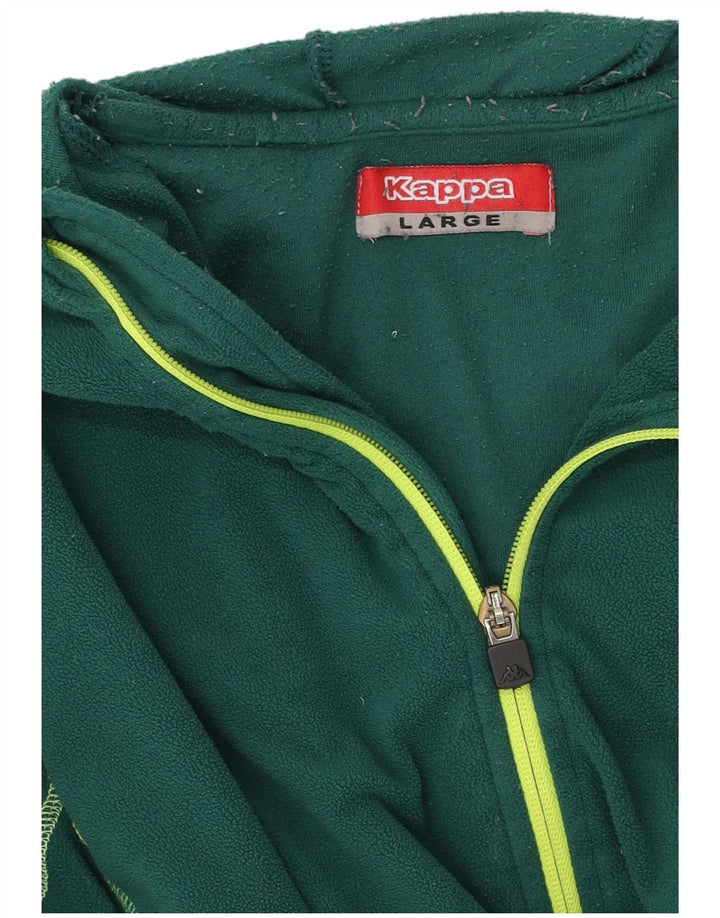 Giacca in pile con cappuccio da uomo KAPPA UK 40 Large Verde