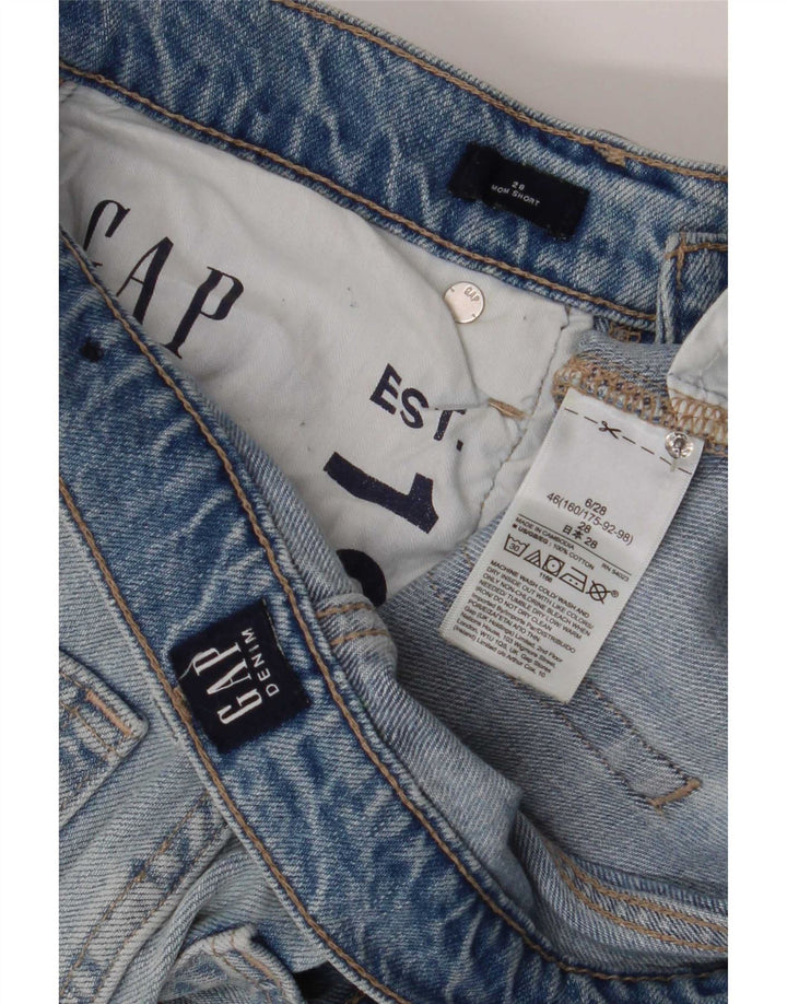 Pantaloncini di jeans invecchiati da donna Gap medi W28 cotone blu