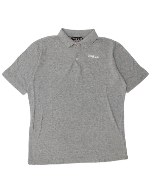 Polo Kappa Uomo Large in cotone mélange grigio