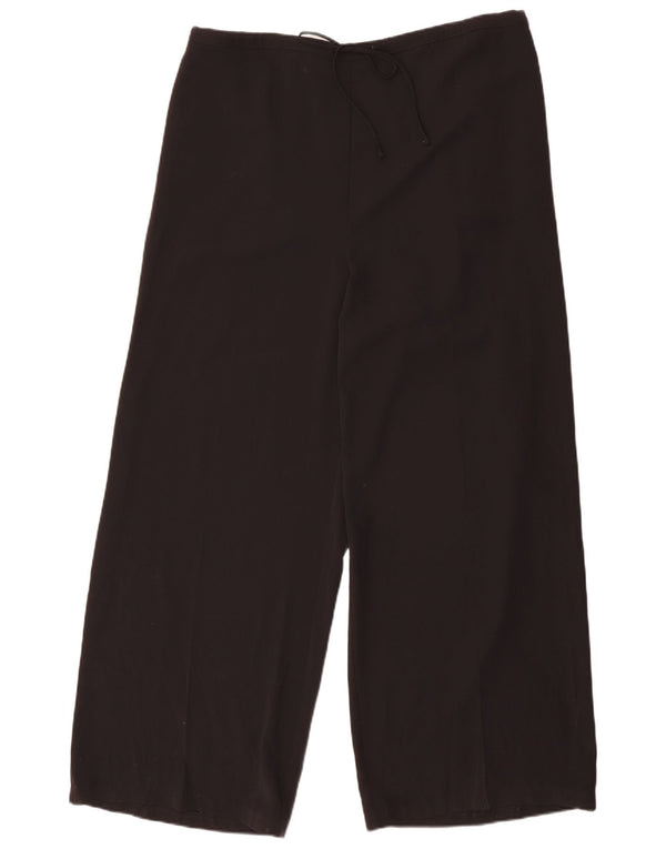 Pantaloni a gamba larga da donna Marks & Spencer UK 20 2XL W42 L30 Poliestere nero