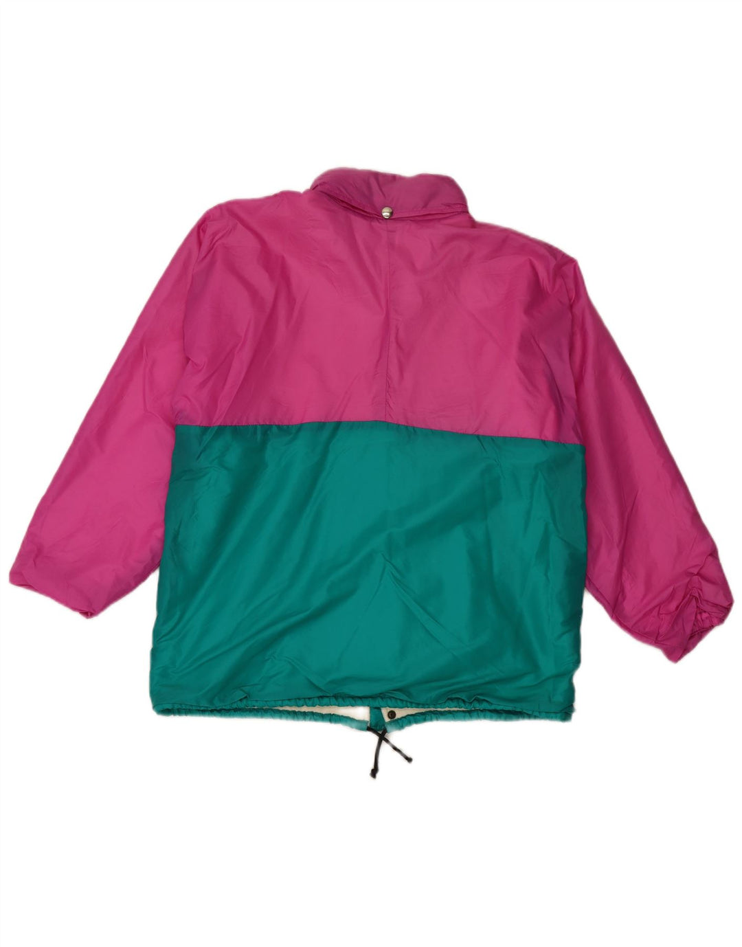 Giacca antipioggia vintage da uomo UK 38 Poliestere color block rosa medio