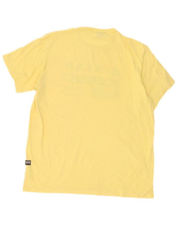 T-shirt grafica da uomo G-Star Top XL in cotone giallo