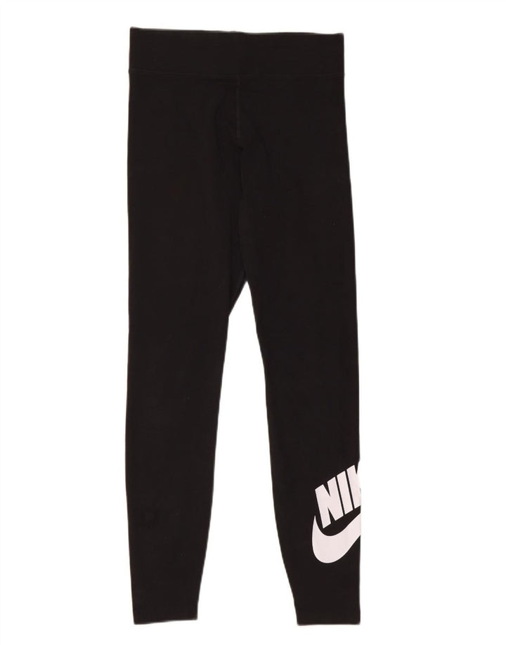 Leggings grafici da donna NIKE UK 8 piccoli in cotone nero