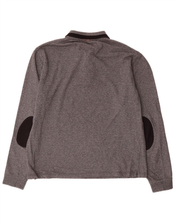 Polo da uomo a maniche lunghe Sun68 XL in cotone grigio