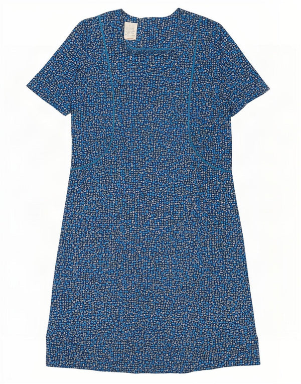 Abito basic vintage da donna UK 16 grande blu maculato