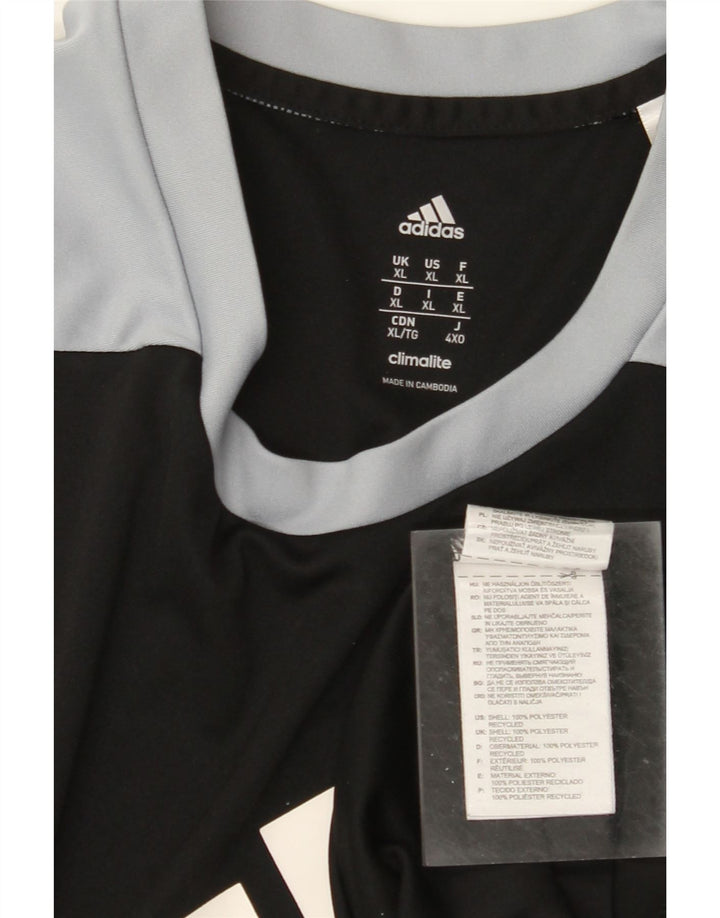 T-shirt grafica ADIDAS da uomo Climalite Top XL poliestere color block nero