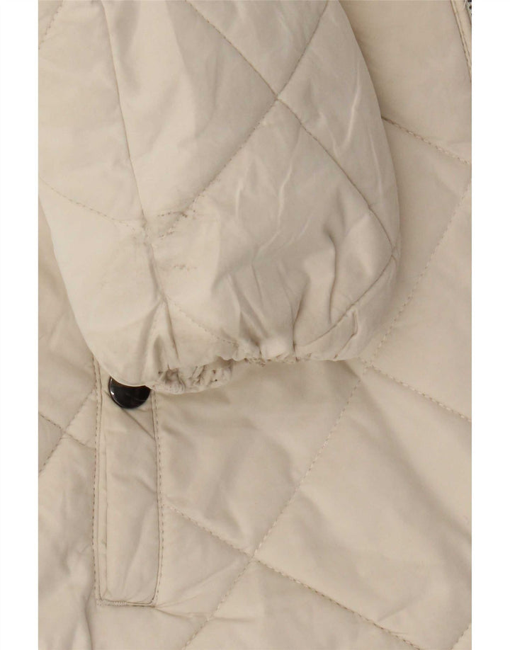 Giacca trapuntata con cappuccio da donna Marks & Spencer UK 12 poliestere bianco medio