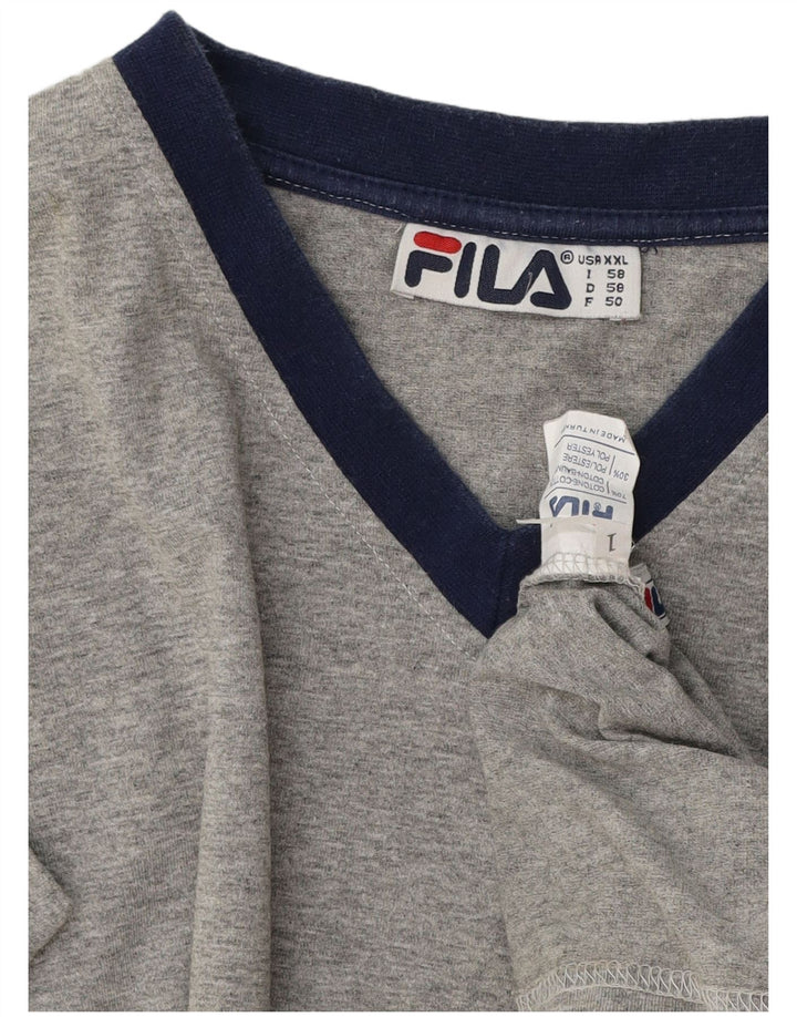 T-shirt da uomo Fila Top 2XL cotone chiazzato grigio