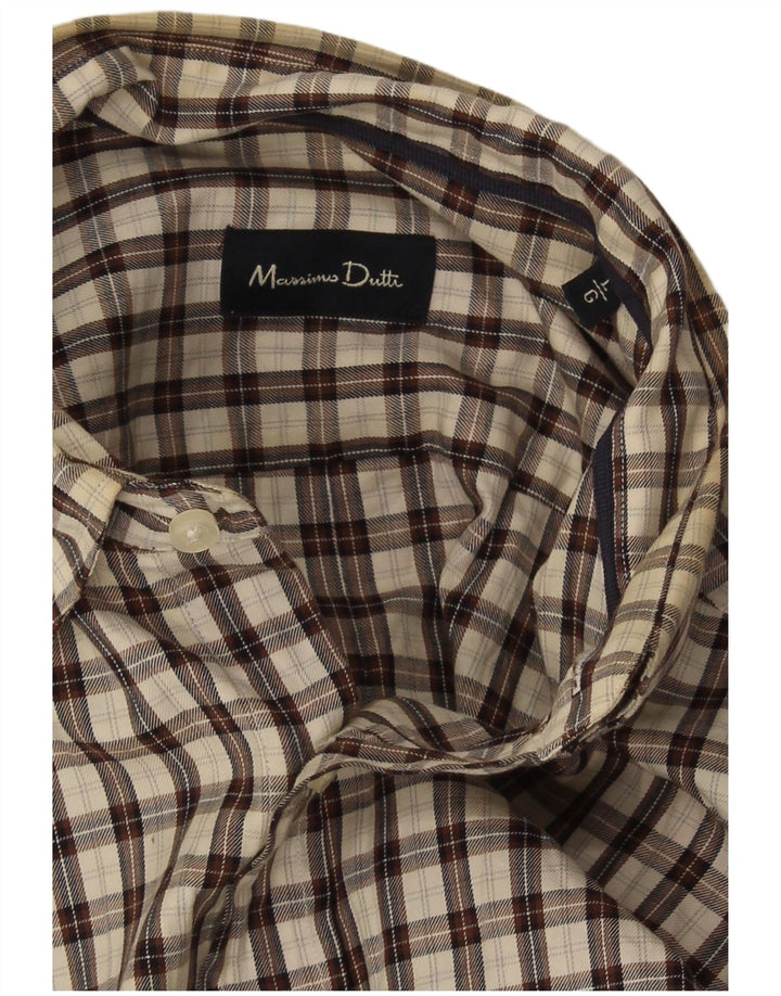 Camicia da uomo in flanella Massimo Dutti a quadri marroni grandi