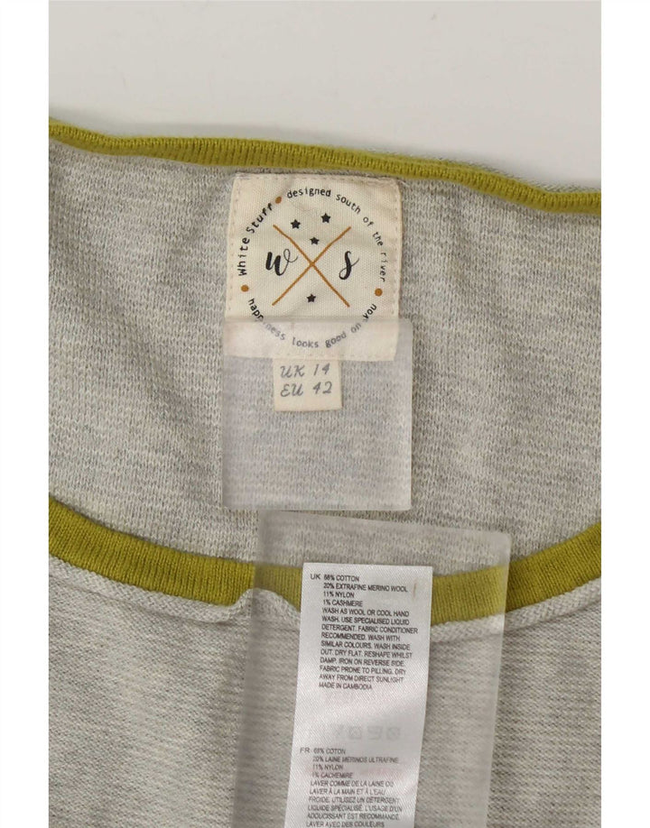 Abito maglione a maniche lunghe da donna White Stuff UK 14 Blocco colore grigio medio