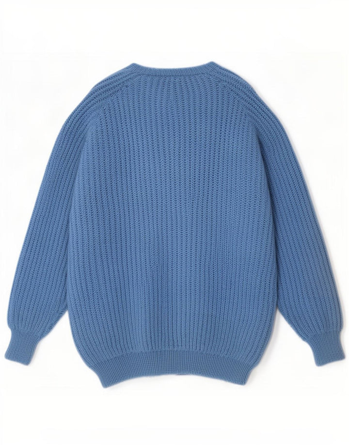 Maglione maglione girocollo da uomo vintage XL blu